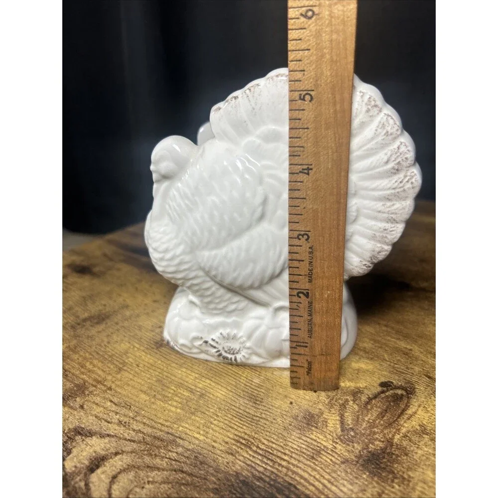 Turkey Shaped Napkin Holder Sandra Lee Ivory Rustic Thanksgiving Vintage Kmart